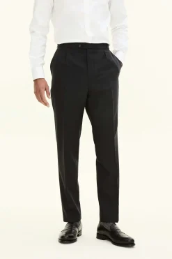 Regular Fit High Waist Microstructure Trousers
