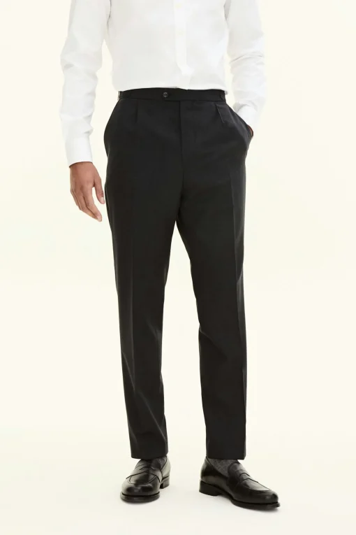 Regular Fit High Waist Microstructure Trousers