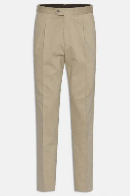 Regular Fit High Waist Microstructure Trousers