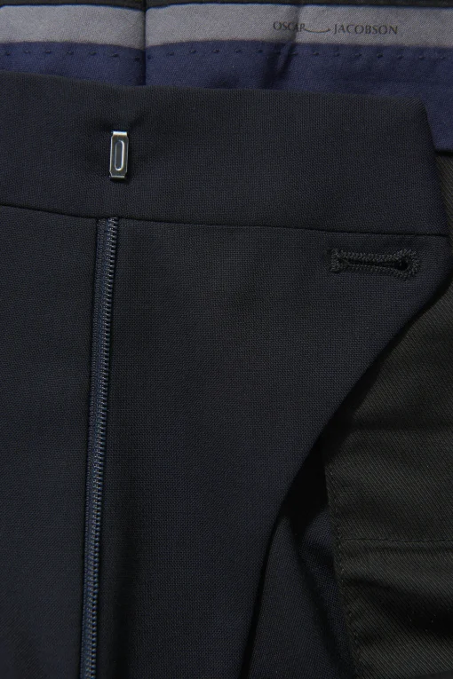 Regular Fit High Waist Microstructure Trousers