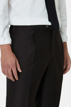 Regular Fit High Waist Microstructure Trousers