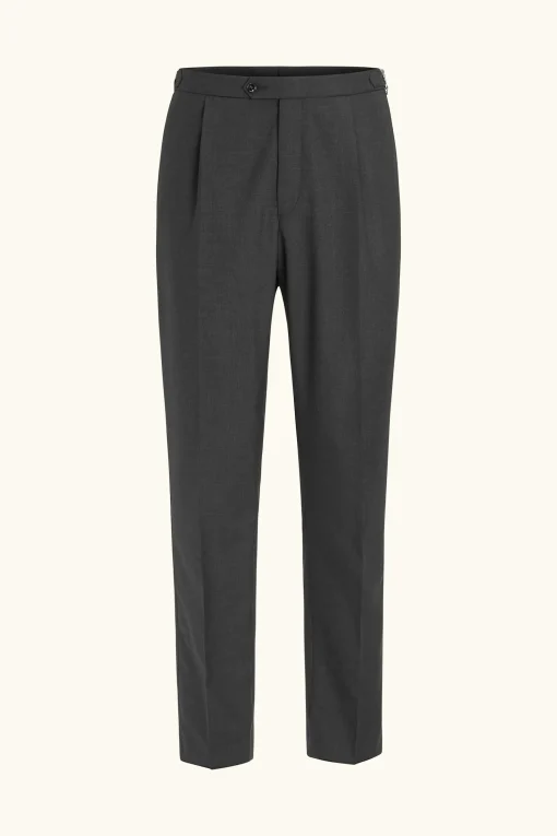Regular Fit High Waist Microstructure Trousers