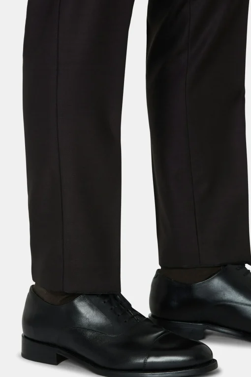 Regular Fit High Waist Microstructure Trousers