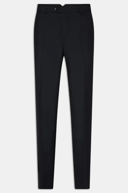 Regular Fit High Waist Microstructure Trousers