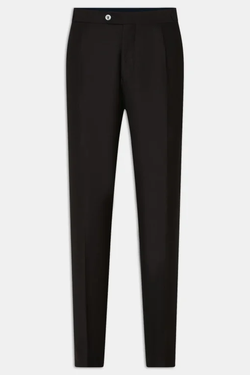Regular Fit High Waist Microstructure Trousers