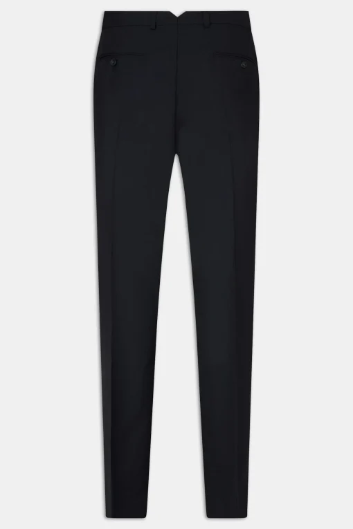 Regular Fit High Waist Microstructure Trousers