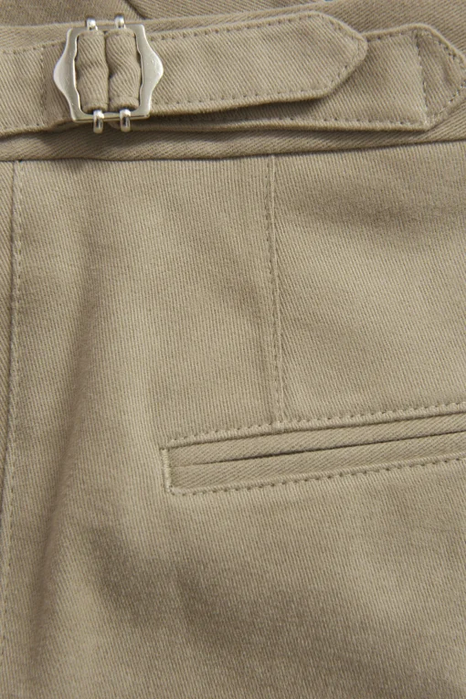 Regular Fit High Waist Microstructure Trousers