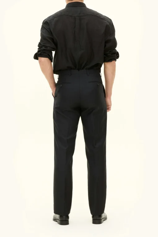 Regular Fit High Waist Twill Trousers