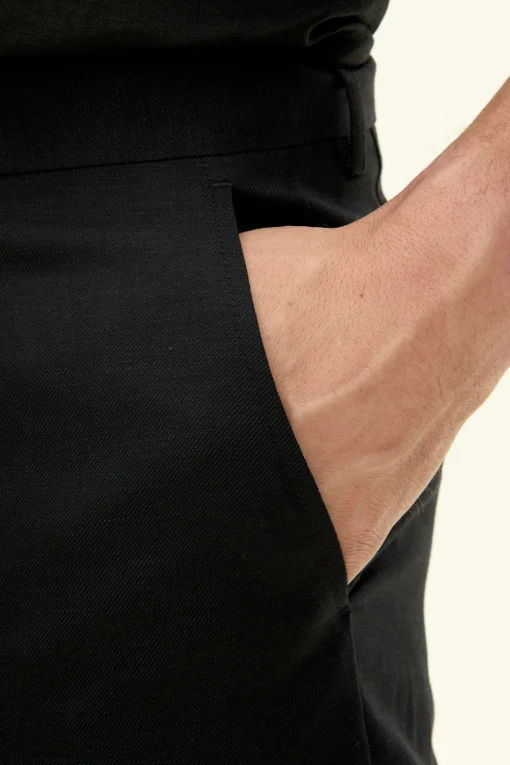 Regular Fit High Waist Twill Trousers