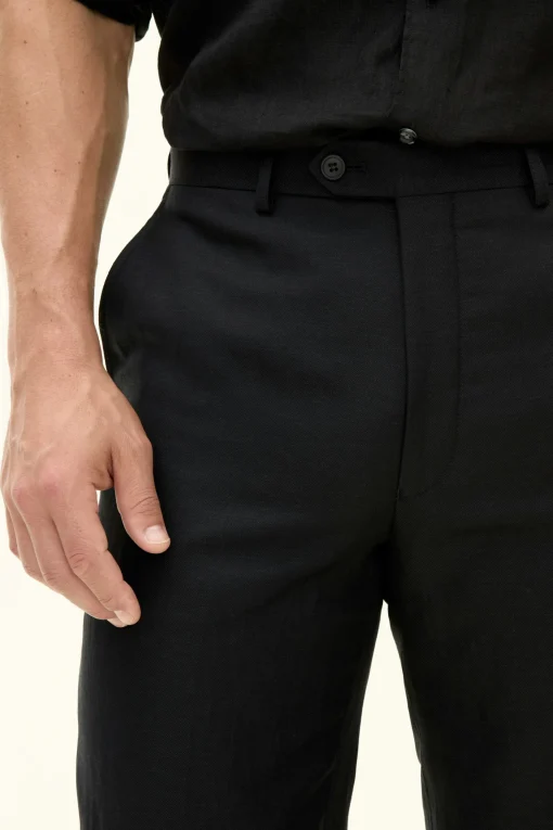 Regular Fit High Waist Twill Trousers