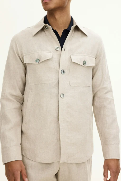 Regular Fit Linen Overshirt