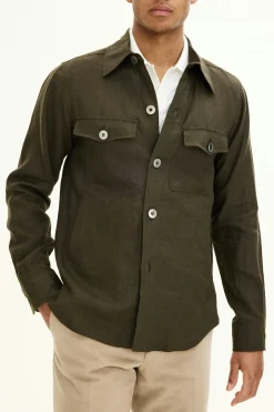 Regular Fit Linen Overshirt