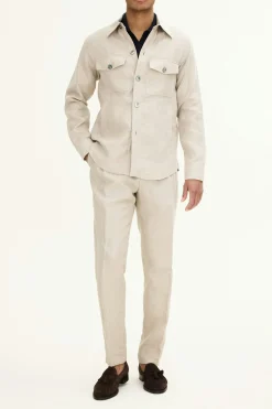 Regular Fit Linen Overshirt