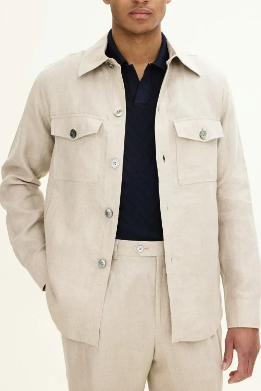 Regular Fit Linen Overshirt