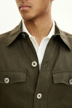 Regular Fit Linen Overshirt