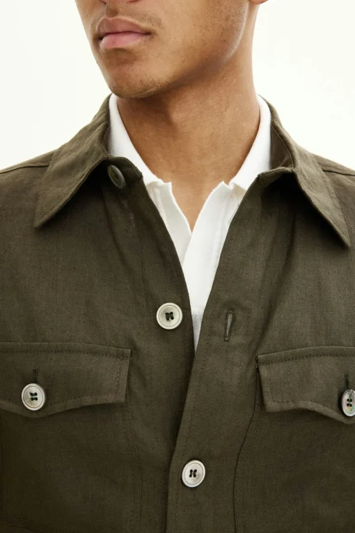 Regular Fit Linen Overshirt
