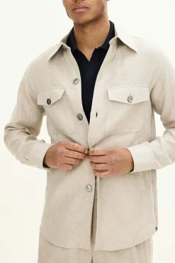 Regular Fit Linen Overshirt