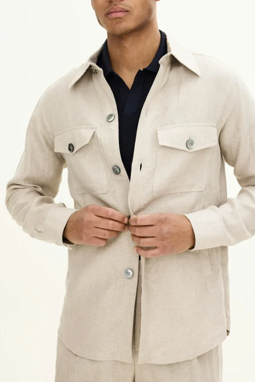 Regular Fit Linen Overshirt