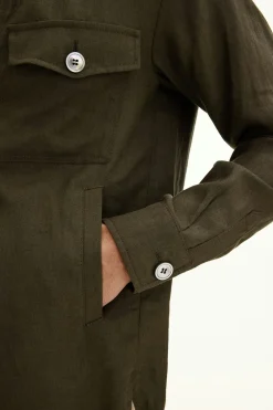 Regular Fit Linen Overshirt