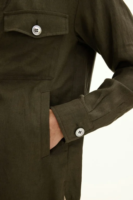 Regular Fit Linen Overshirt