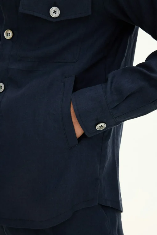 Regular Fit Linen Overshirt