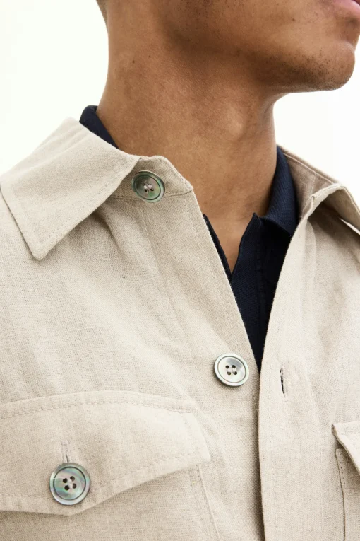 Regular Fit Linen Overshirt