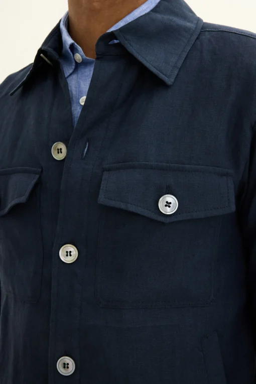 Regular Fit Linen Overshirt