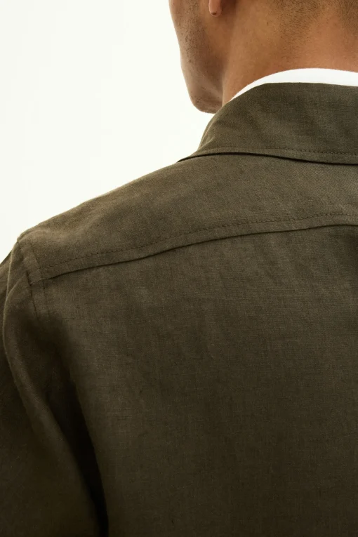 Regular Fit Linen Overshirt