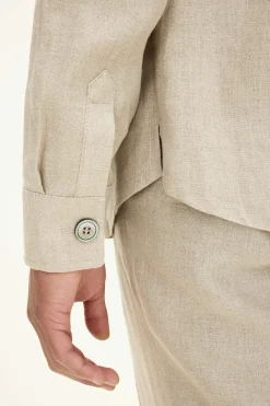Regular Fit Linen Overshirt
