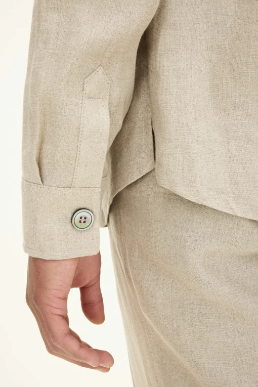 Regular Fit Linen Overshirt