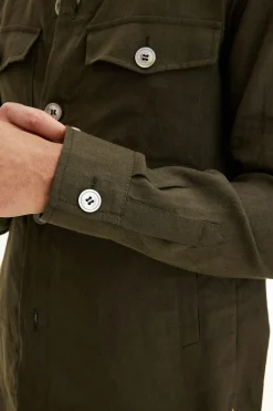 Regular Fit Linen Overshirt