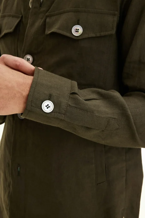 Regular Fit Linen Overshirt