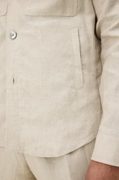 Regular Fit Linen Overshirt