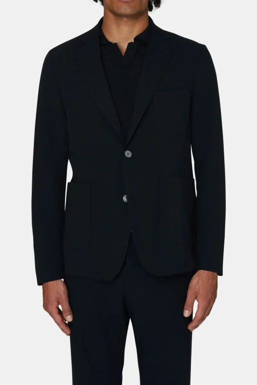 Regular Fit Microstructure Blazer