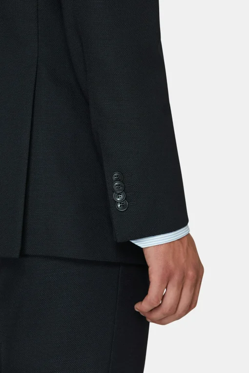Regular Fit Microstructure Blazer