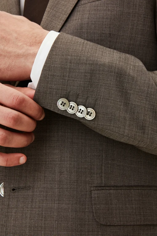 Regular Fit Microstructure Blazer