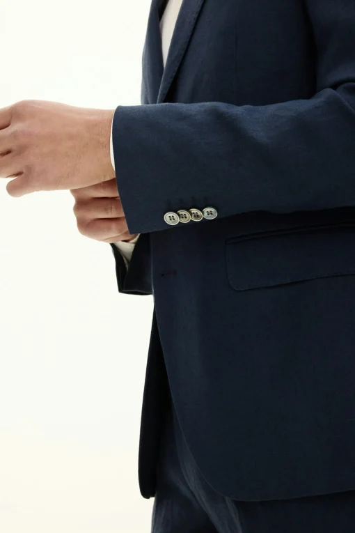 Regular Fit Microstructure Blazer