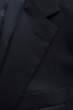 Regular Fit Microstructure Blazer