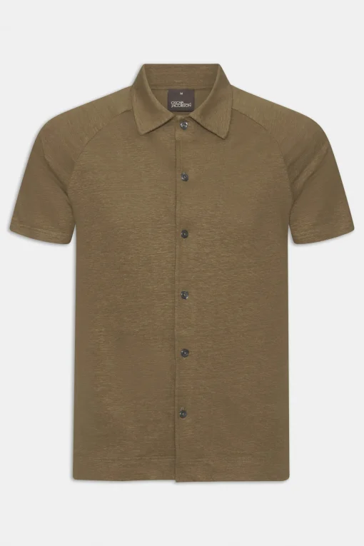 Regular Fit Stretch Linen Poloshirt