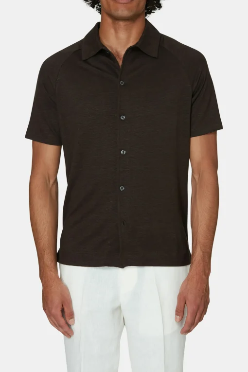 Regular Fit Stretch Linen Poloshirt