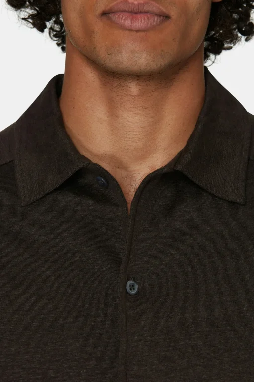 Regular Fit Stretch Linen Poloshirt
