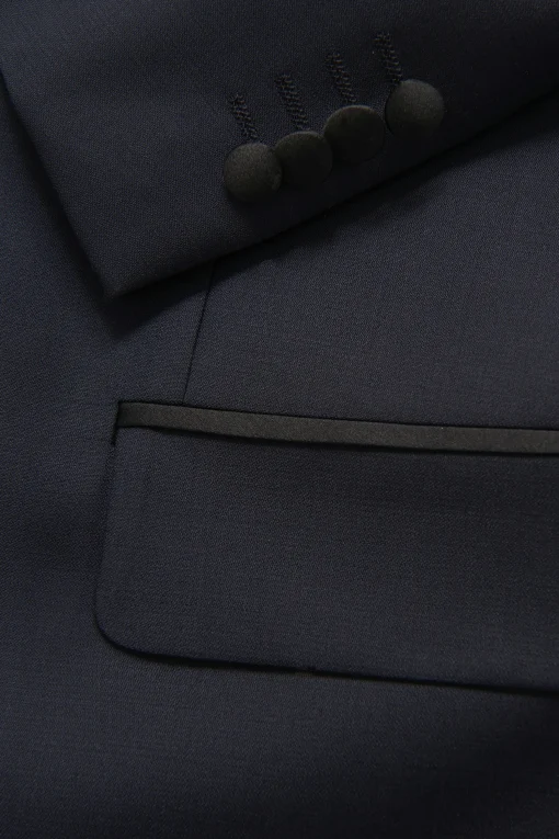 Regular Fit Tuxedo Microstructure Blazer