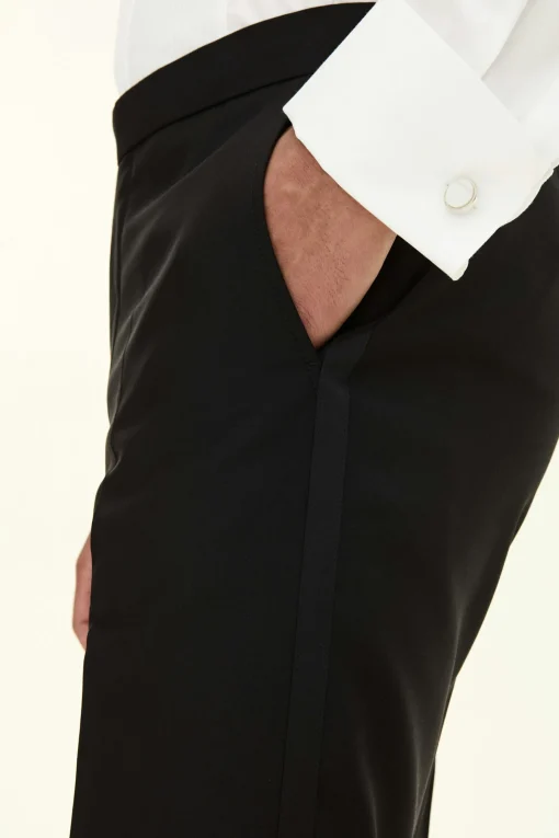 Regular Fit Tuxedo Microstructure Trousers