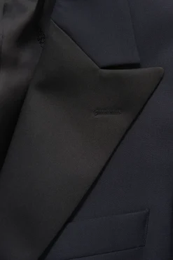 Regular Fit Tuxedo Microstructure Blazer