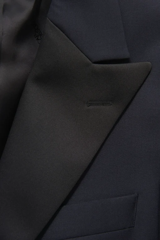 Regular Fit Tuxedo Microstructure Blazer
