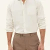 Regular Fit Wide Spread Collar Twill Shirt