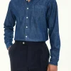 Regular Fit Wide Spread Collar Denim Shirt