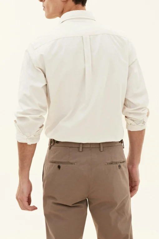 Regular Fit Wide Spread Collar Twill Shirt
