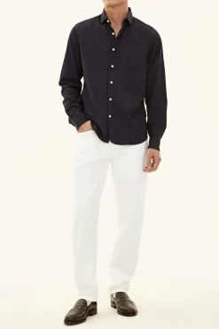 Regular Fit Wide Spread Collar Twill Shirt
