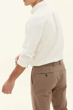 Regular Fit Wide Spread Collar Twill Shirt